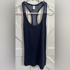 Athleta Chi Mesh Razor Back Tank Top Navy Size Small